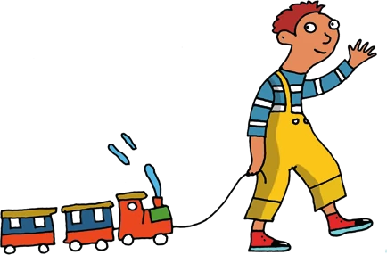 Illustration : Le petit train en bois